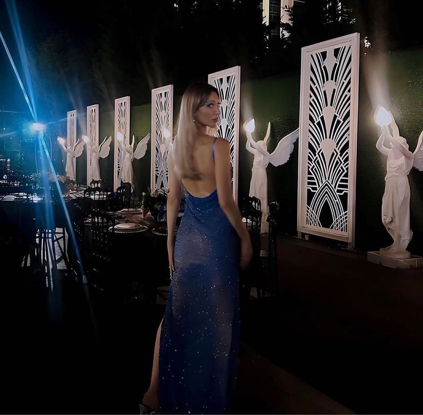 Gece mavisi elbise - Görsel 3