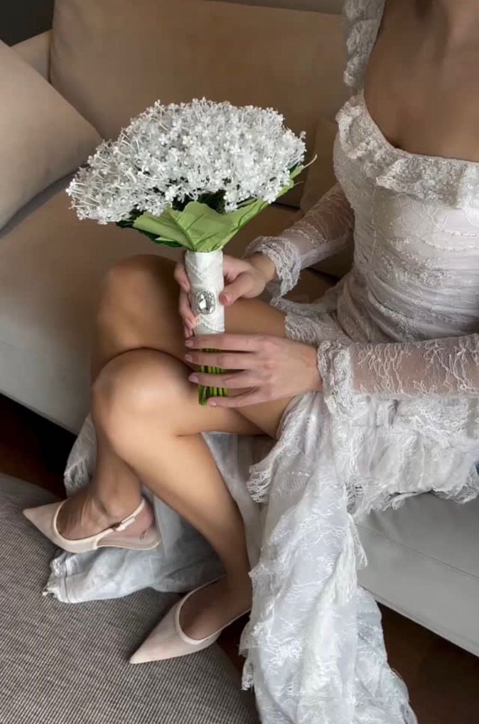 Uzun Kollu Bohem A Kesim Gelinlik - Görsel 2