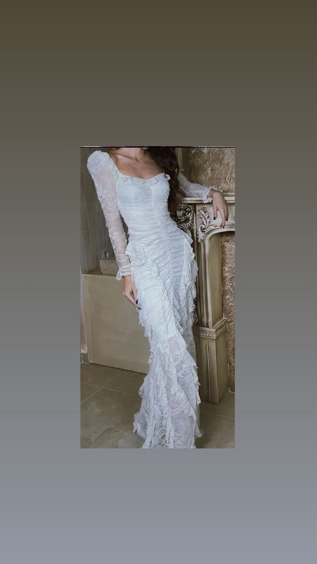 Uzun Kollu Bohem A Kesim Gelinlik - Görsel 5