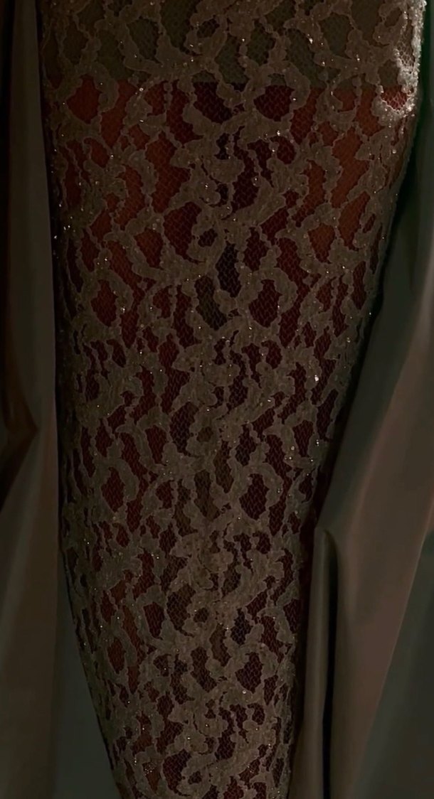 Turkuaz Dantel Straplez Uzun Abiye Elbise - Görsel 4