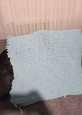 Kahverengi Dokulu Örgü Battaniye - Görsel 2