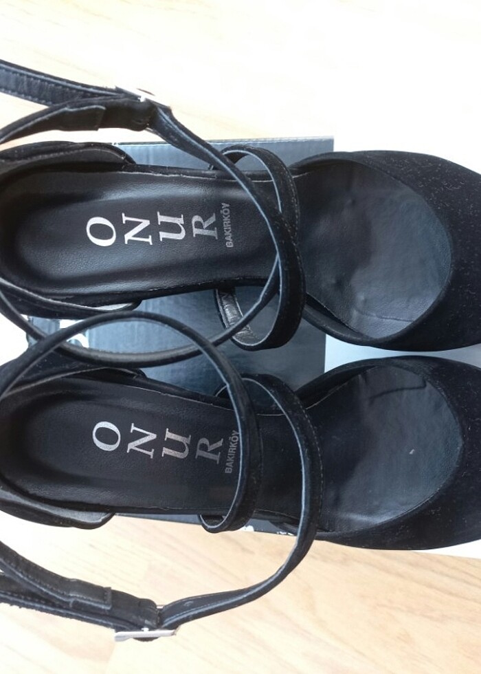 SİYAH SÜET TOPUKLU AYAKKABI - Görsel 4