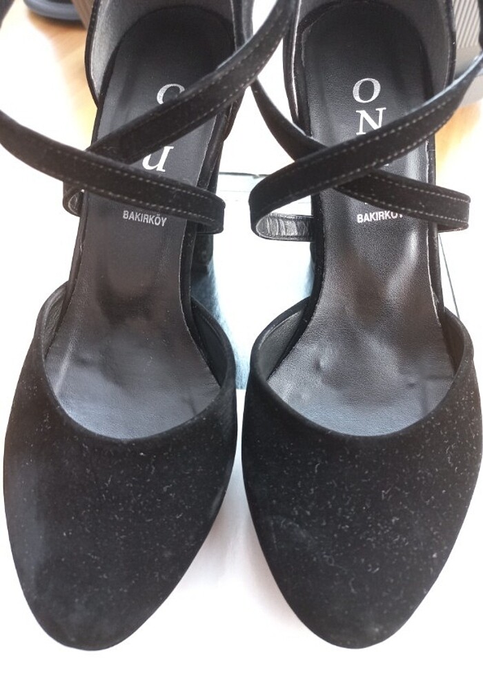 SİYAH SÜET TOPUKLU AYAKKABI - Görsel 5