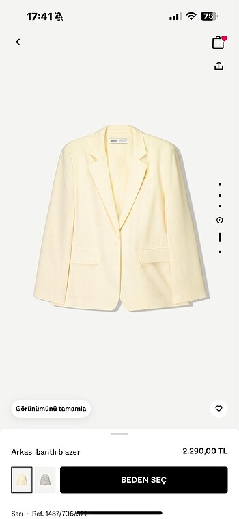 xs Beden Bershka blazer