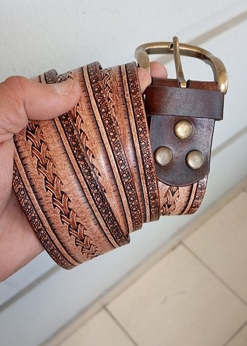 Bohem Tarz Retro Erkek Kahverengi Deri Kemer