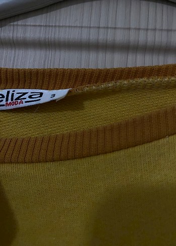 Sarı Kadın Oversize Sweatshirt - Görsel 3