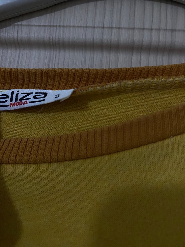 Sarı Kadın Oversize Sweatshirt - Görsel 3