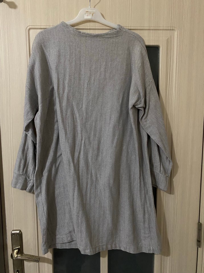 Gri Kadın Triko Midi tunik - Görsel 3