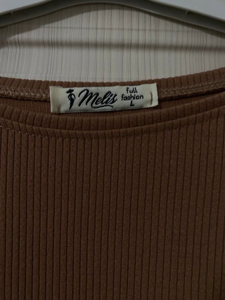 Kadın Kahverengi Triko Midi Tunik - Görsel 4