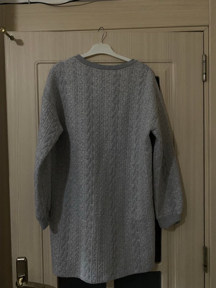 Gri Örgü Kadın Triko Kazak - Görsel 4