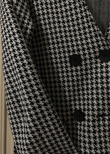 Düğmeli Midi Kadın Gri Ceket - Görsel 3