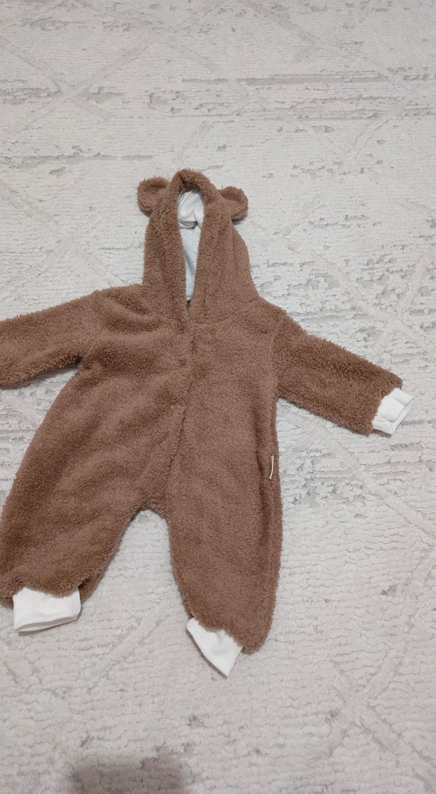 Kahverengi Kürklü Bebek Tulumu - Görsel 2