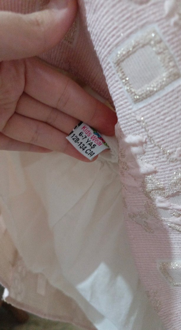 Pembe Nakışlı Kız Çocuk Elbisesi - Görsel 3