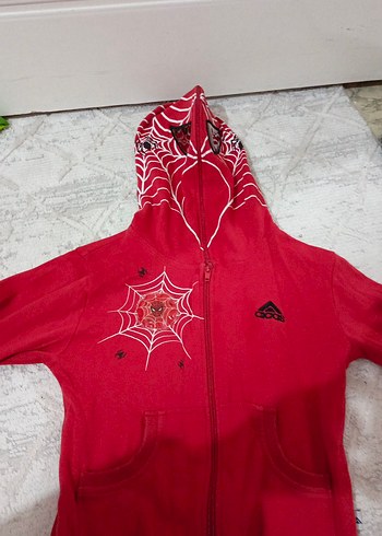 Kırmızı Fermuarlı Erkek Çocuk Sweatshirt - Görsel 3