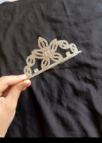 Parlak Beyaz Sıralı Taşlı Gelin Tacı - Görsel 5