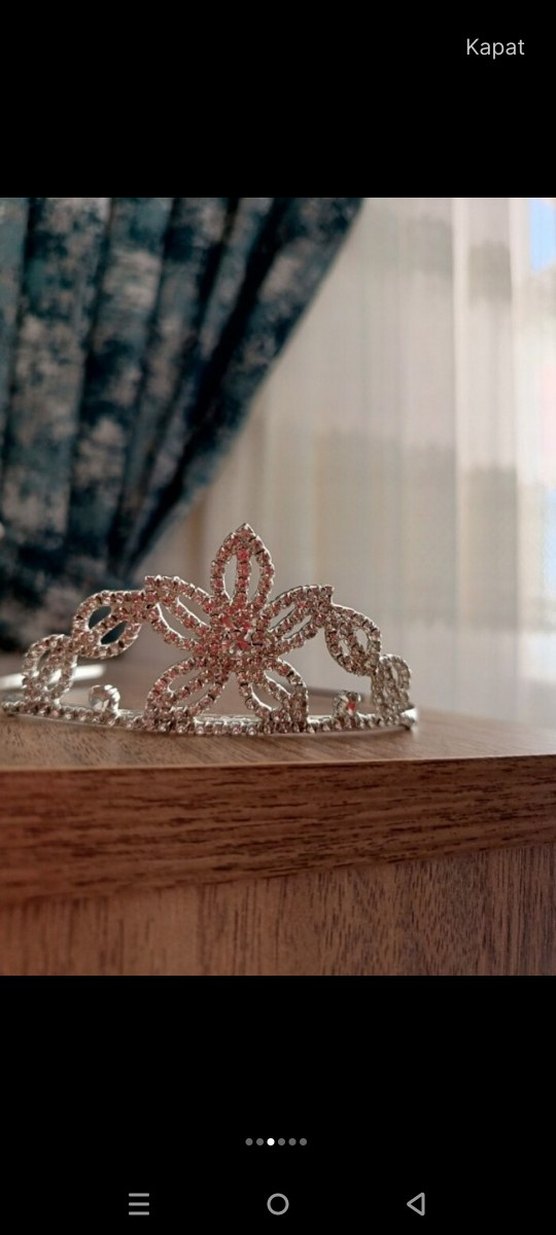 Parlak Beyaz Sıralı Taşlı Gelin Tacı - Görsel 3