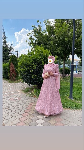 Tesettür abiye ACİL SATILIK - Görsel 3