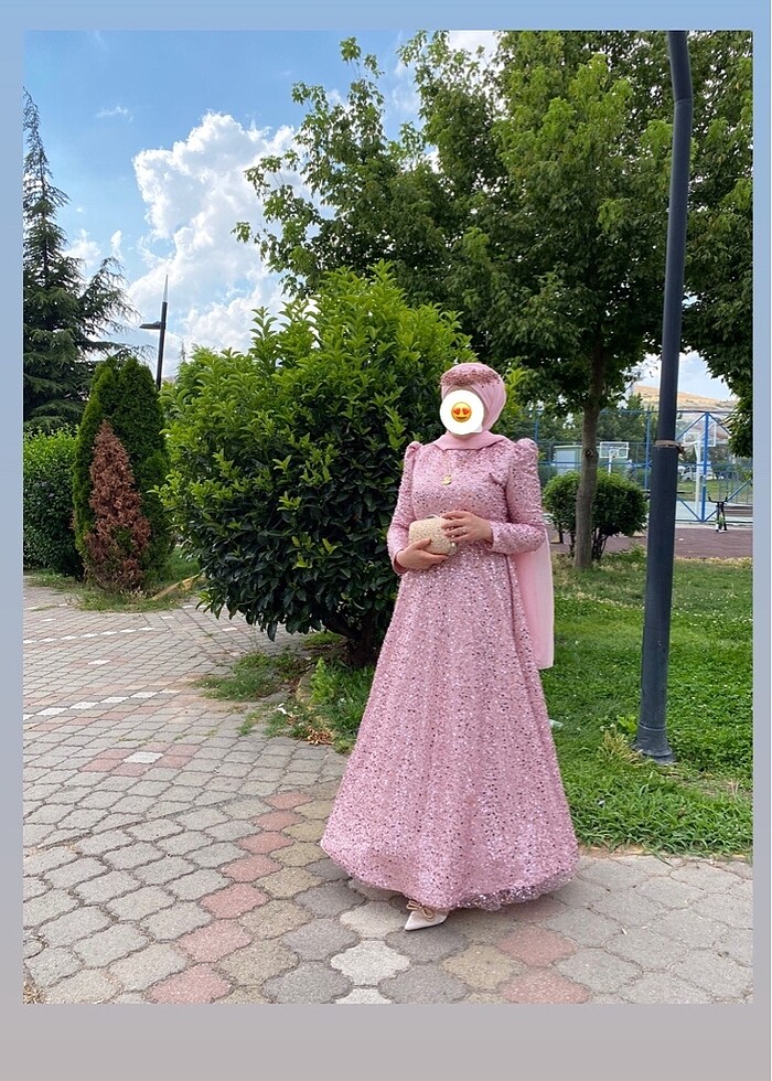 Tesettür abiye ACİL SATILIK - Görsel 3