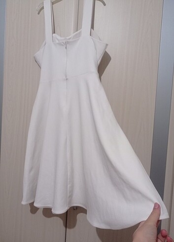 38 Beden Quzu beyaz korse detaylı elbise
