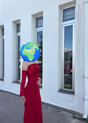 Kırmızı Straplez Abiye elbise