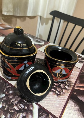 Siyah Desenli Geleneksel Baharatlık Seti - Görsel 3