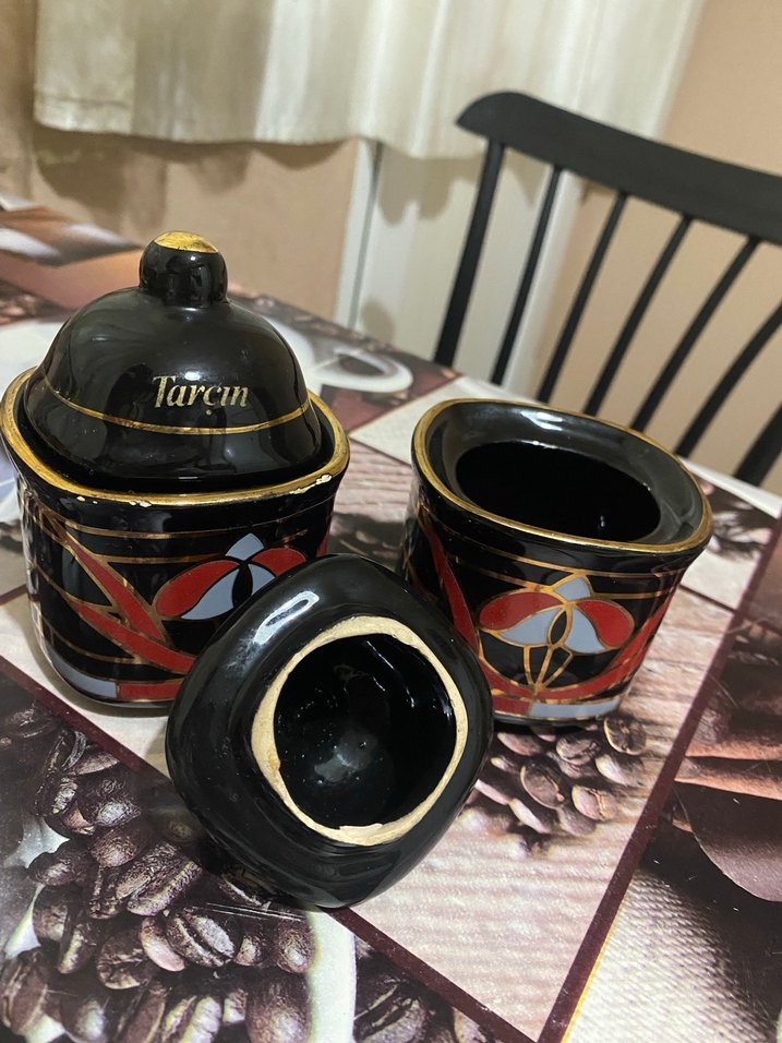 Siyah Desenli Geleneksel Baharatlık Seti - Görsel 3