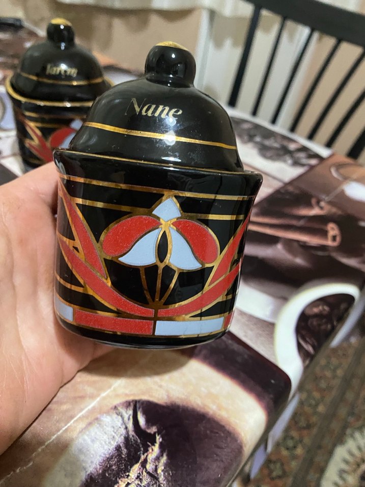 Siyah Desenli Geleneksel Baharatlık Seti - Görsel 4