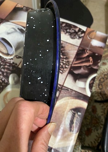 Mavi Kenarlı Çiçek Desenli Tabak - Görsel 6