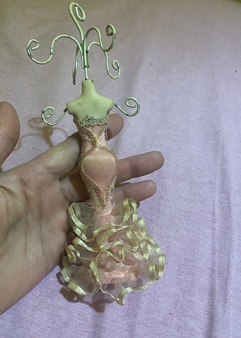 Pastel Altın Renkli Takı Standı Figürin - Görsel 5