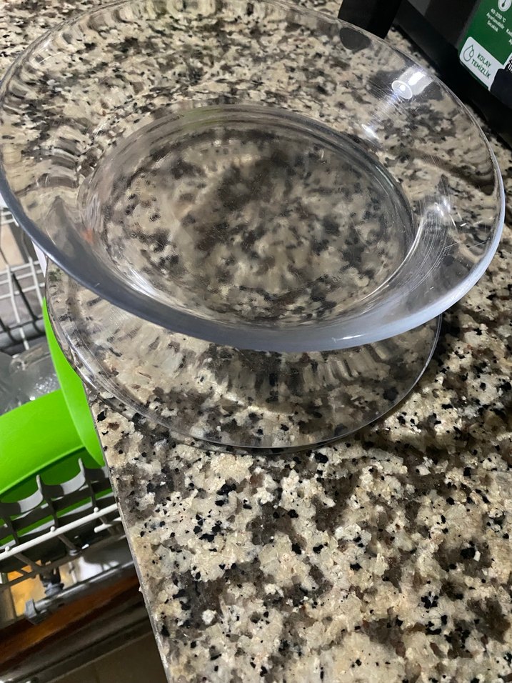 Şeffaf Yuvarlak Cam tabak - Görsel 3