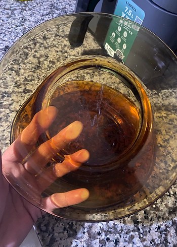 Parlak Kahverengi Cam tabak - Görsel 2