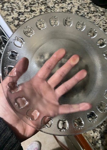 Gri Yılan Desenli Cam Tabak - Görsel 3