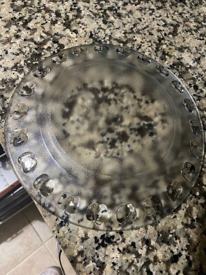 Gri Yılan Desenli Cam Tabak - Görsel 5