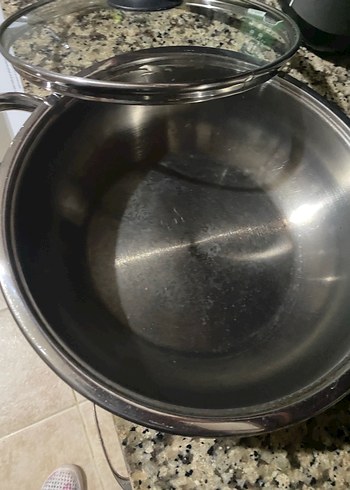 Parlak Gri Cam Kapaklı Tencere - Görsel 3