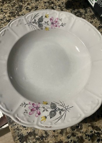 Pastel Çiçek Desenli Beyaz Tabak - Görsel 6