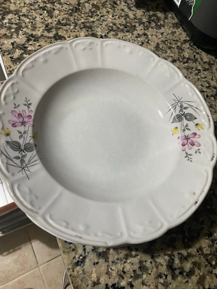 Pastel Çiçek Desenli Beyaz Tabak - Görsel 2