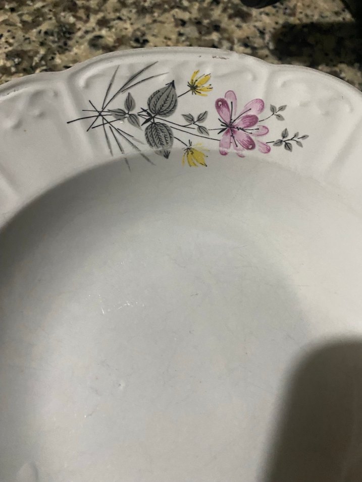 Pastel Çiçek Desenli Beyaz Tabak - Görsel 5