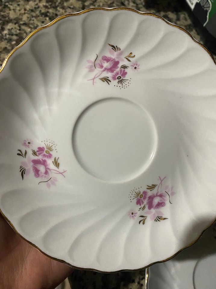 Vintage Beyaz Çiçek Desenli Tabak - Görsel 3