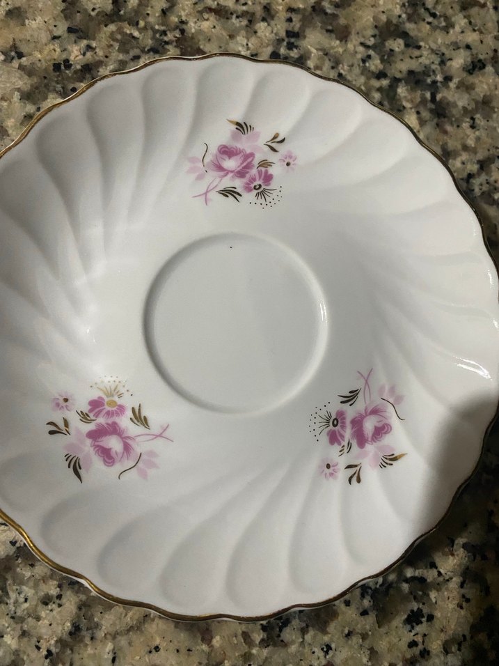 Vintage Beyaz Çiçek Desenli Tabak - Görsel 2