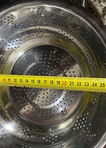 Parlak Gri Delikli Metal Süzgeç - Görsel 6