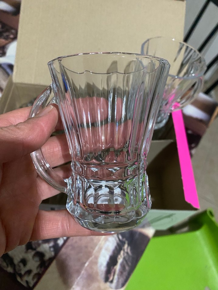 Bej Renkli Cam Kupa - Görsel 5