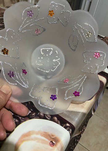 Çiçek Desenli Işıltılı şekerlik - Görsel 6