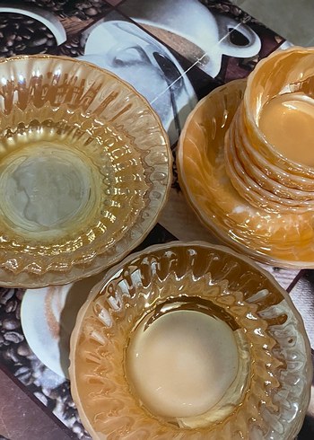 Bej Renkli Cam Kase ve Tabak Seti - Görsel 2