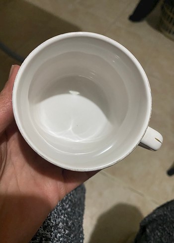 Çiçek Desenli Beyaz Seramik Kupa - Görsel 3