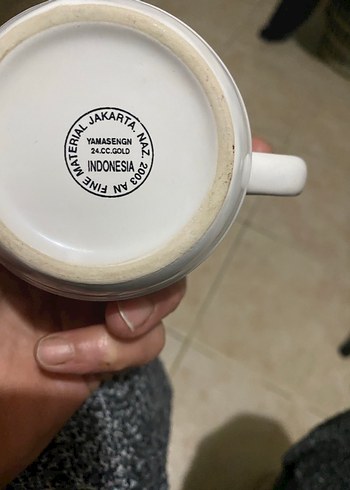 Çiçek Desenli Beyaz Seramik Kupa - Görsel 8