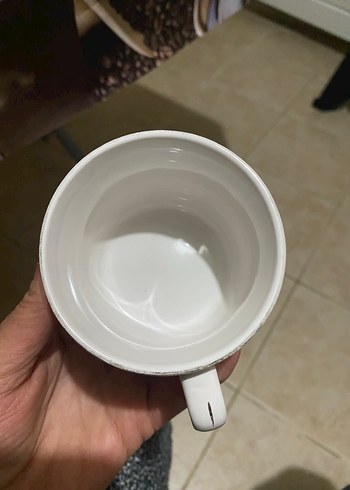 Çiçek Desenli Beyaz Seramik Kupa - Görsel 6