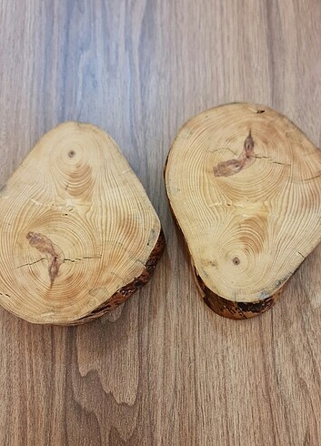 İki adet doğal ürün ahşap kütük mumluk - Görsel 4