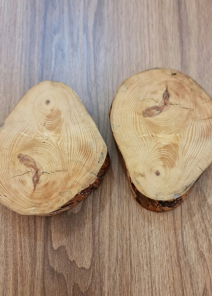 İki adet doğal ürün ahşap kütük mumluk - Görsel 4