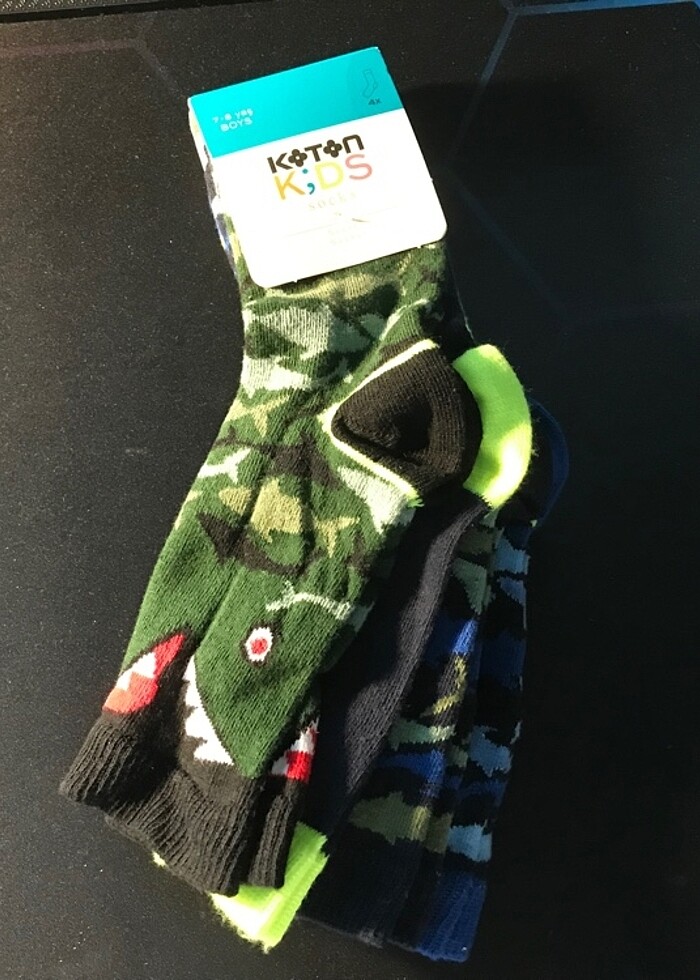 4 lü 7-8 yaş 31-34 numara erkek çocuk çorap - Görsel 2