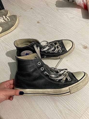 siyah deri converse chuck taylor